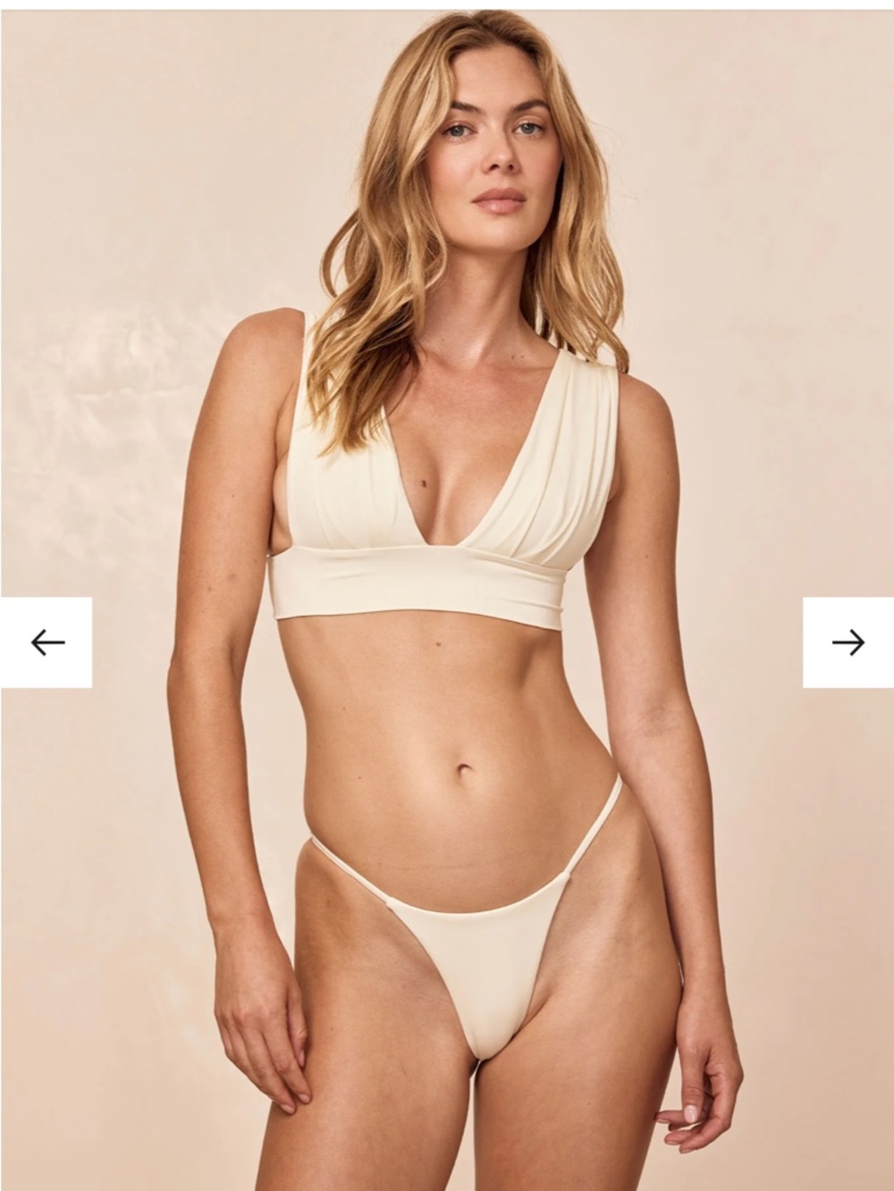 Monday Swimwear Aruba Top & Sorrento Bottom Ivory Recycled Bikini Set NWT Size M